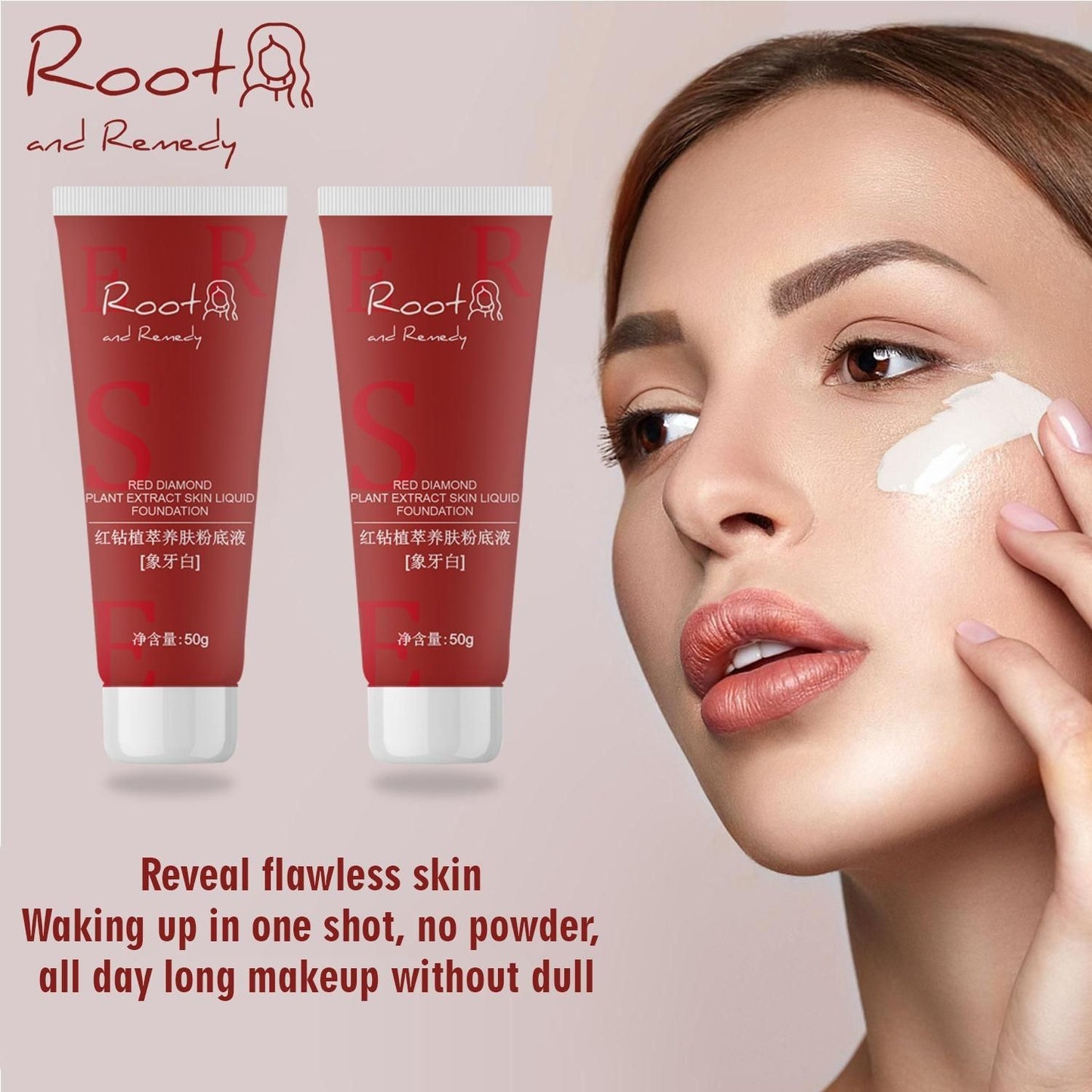 Red Diamond Plant Extract Skin Liquid Foundation 100g Pack of 2