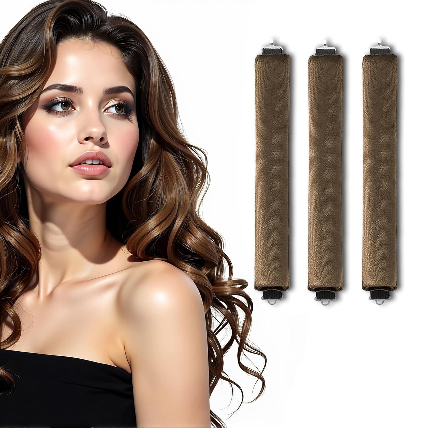 Heatless Curling Rods with Hooks (Pack of 3)